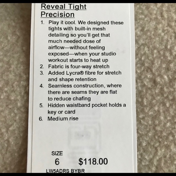Lululemon precision reveal - Picture 2 of 2